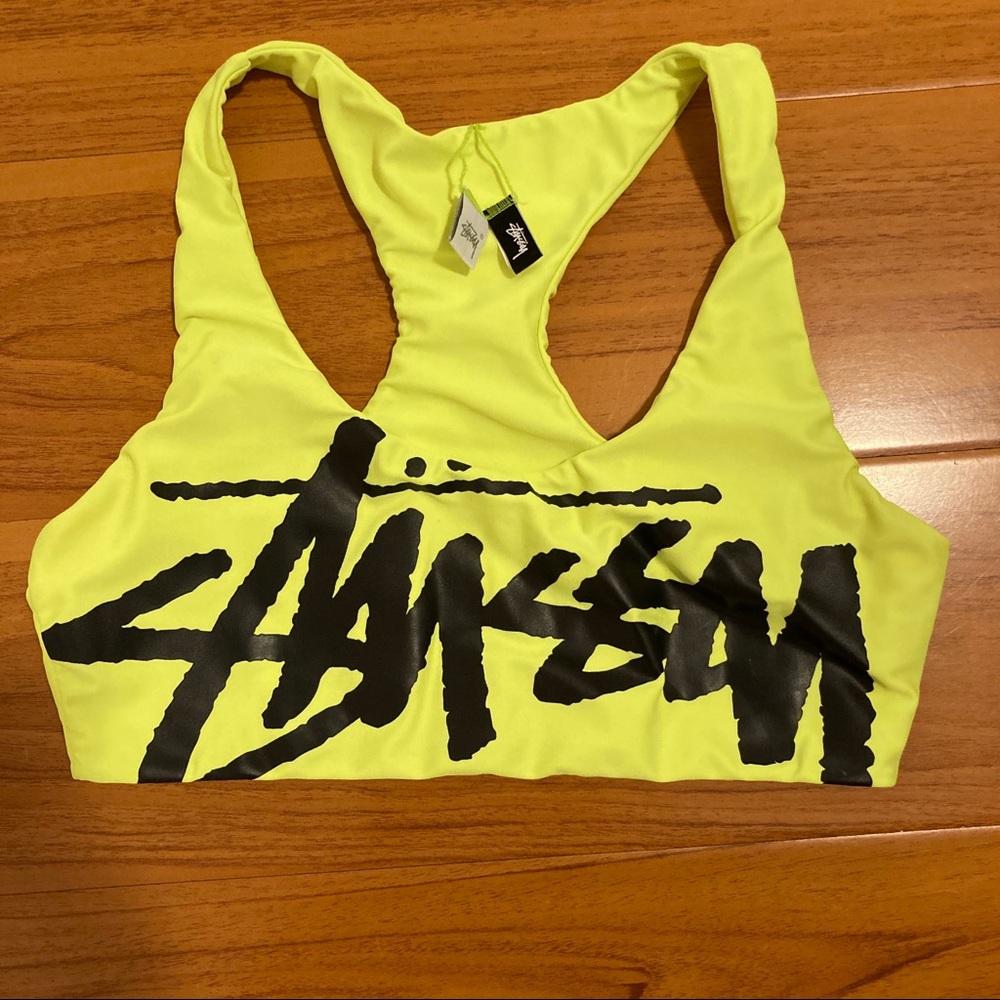Stussy Bikini Top, Fluorescent Yellow, Medium
